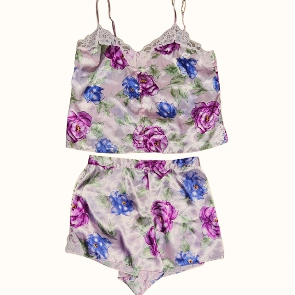 Valerie Stevens Two Piece Floral Cami Sleep Set Lingerie Size Medium - Picture 1 of 14
